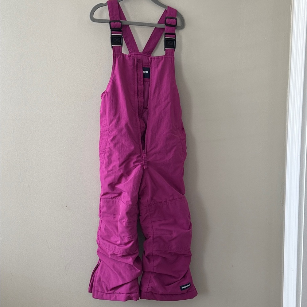 Lands' End Kids Pink Snow Bib Overalls